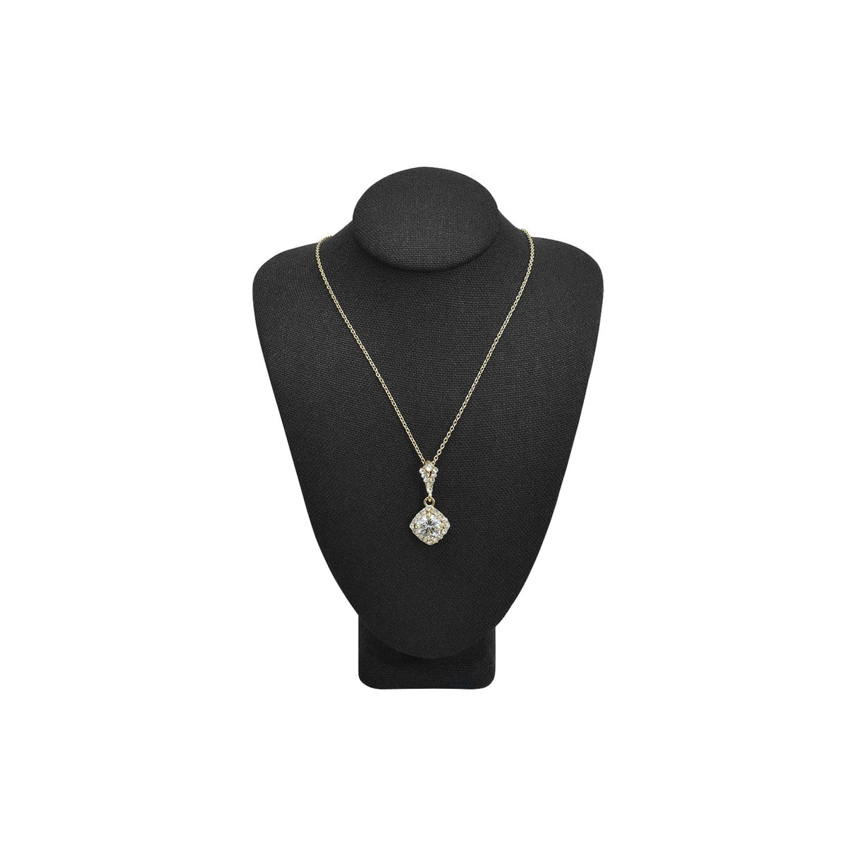 #189-3-LNBK Linen Covered Jewelry Display Bust, Black Linen