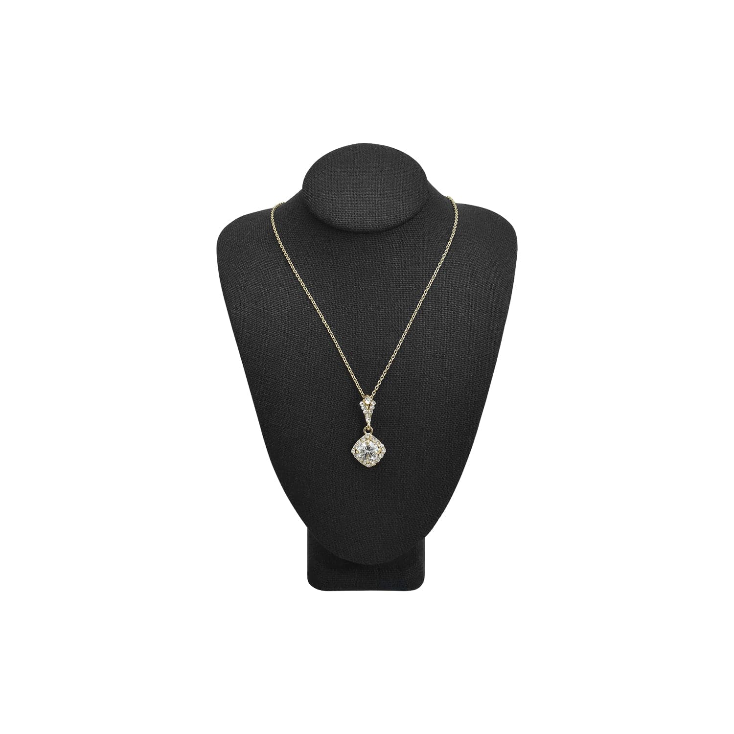 #189-3-LNBK Linen Covered Jewelry Display Bust, Black Linen