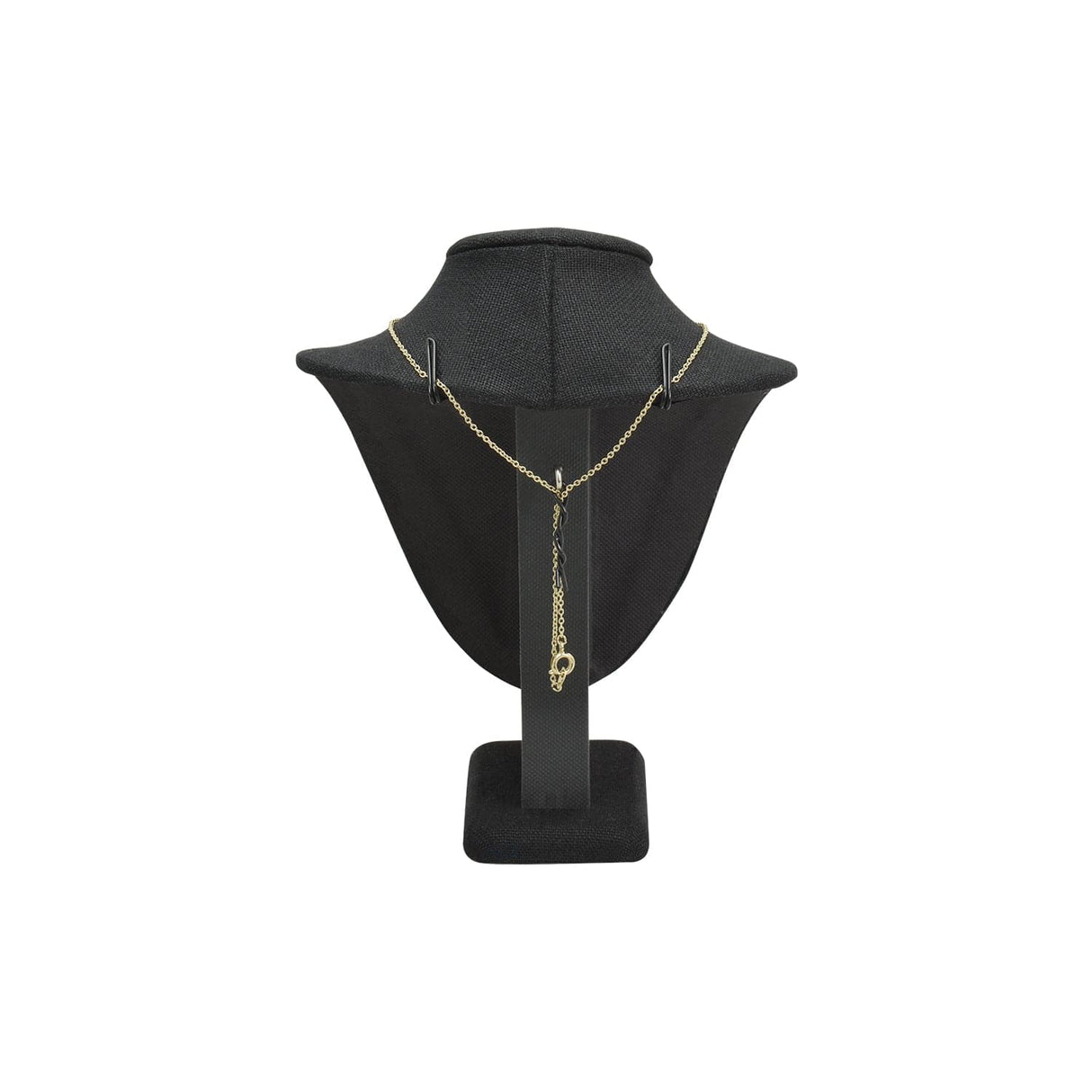 #189-3-LNBK Linen Covered Jewelry Display Bust, Black Linen