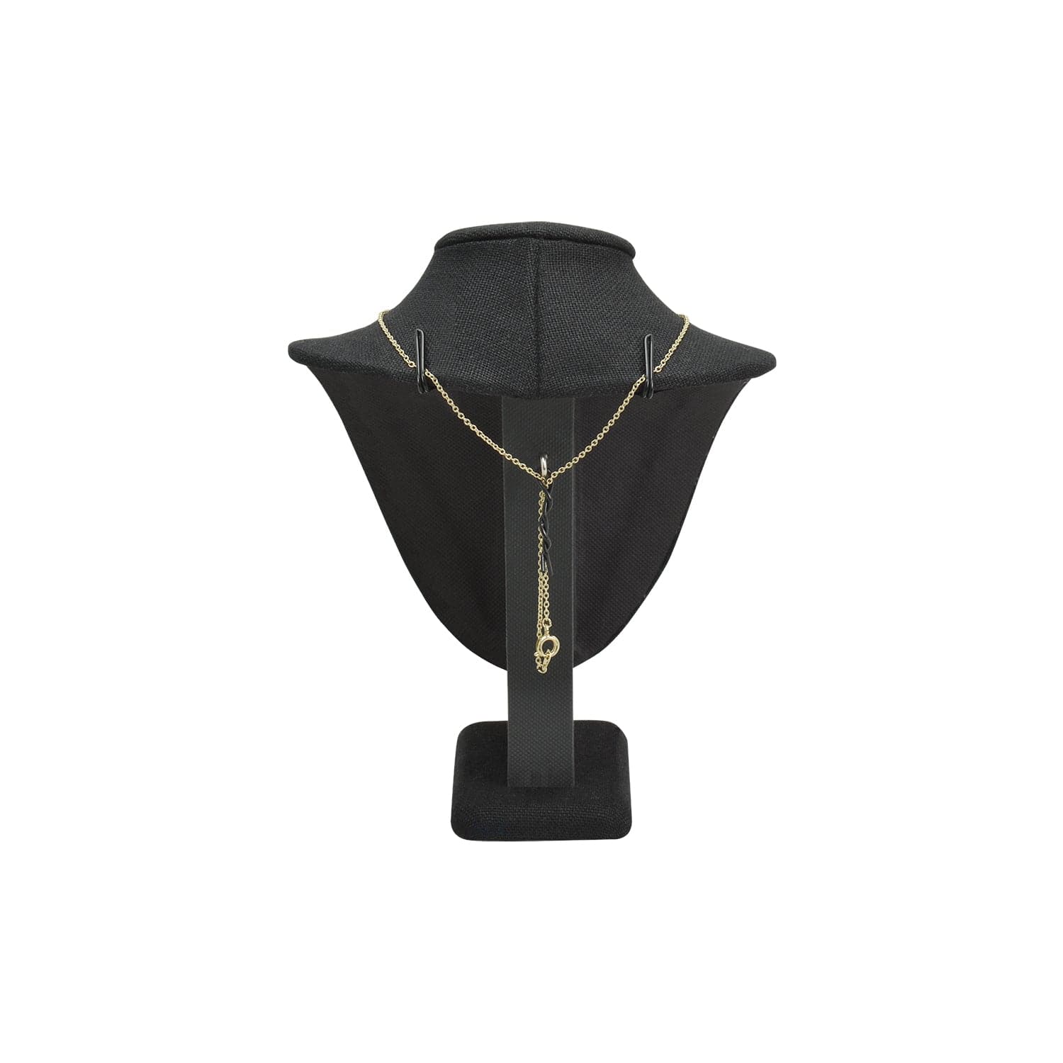 #189-3-LNBK Linen Covered Jewelry Display Bust, Black Linen
