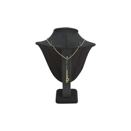 #189-3-LNBK Linen Covered Jewelry Display Bust, Black Linen