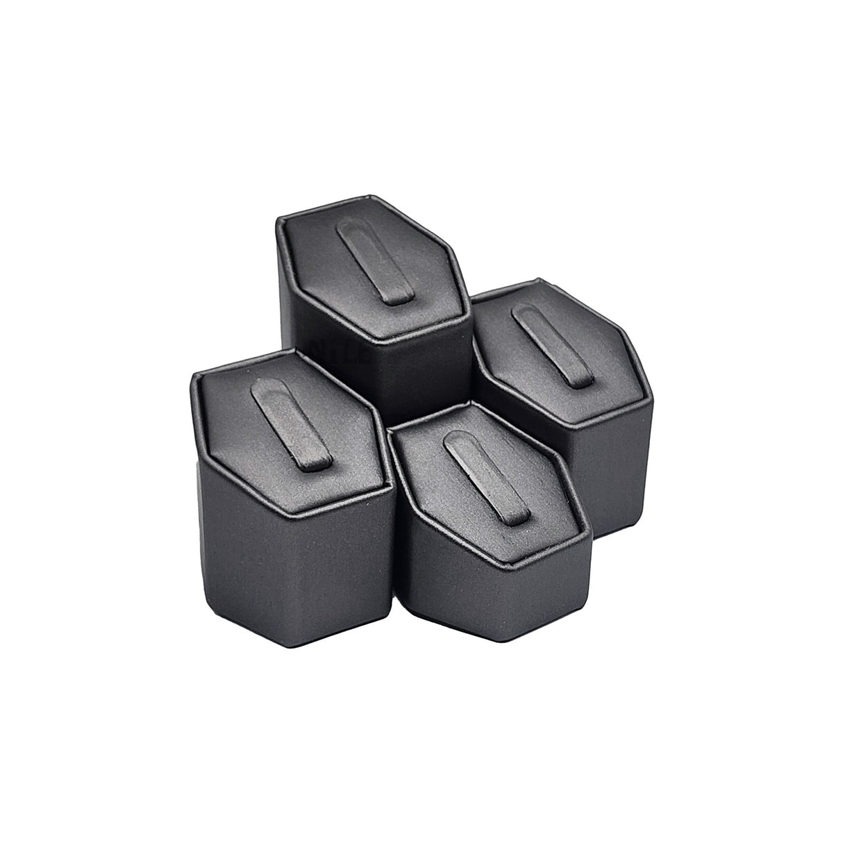 #201R (SG) Steel Grey Faux Leather Ring Pedestals Displays Set