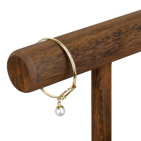 Wooden 2 Tier Bracelet T Bar Jewelry and Watch Display