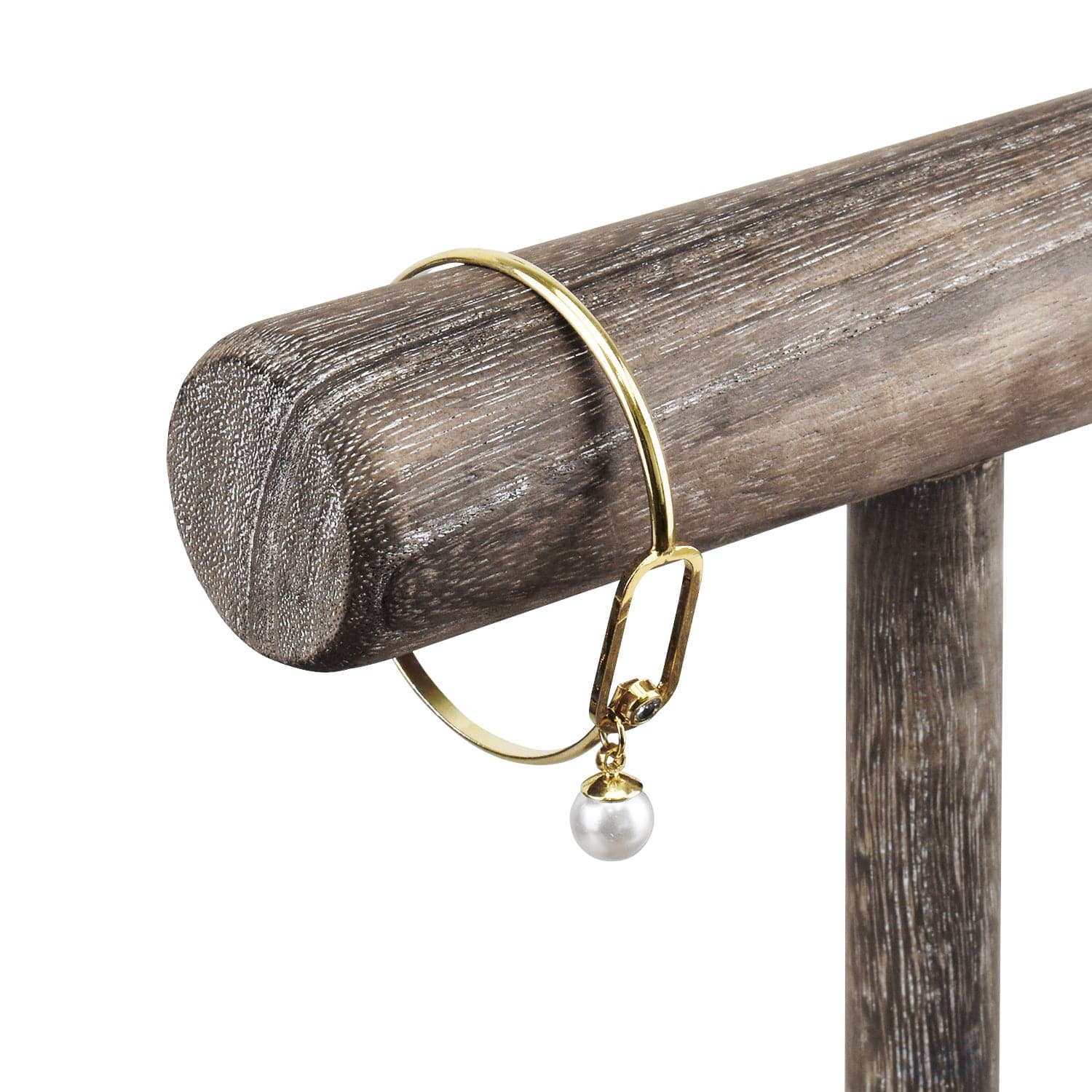 Wooden 2 Tier Bracelet T Bar Jewelry and Watch Display