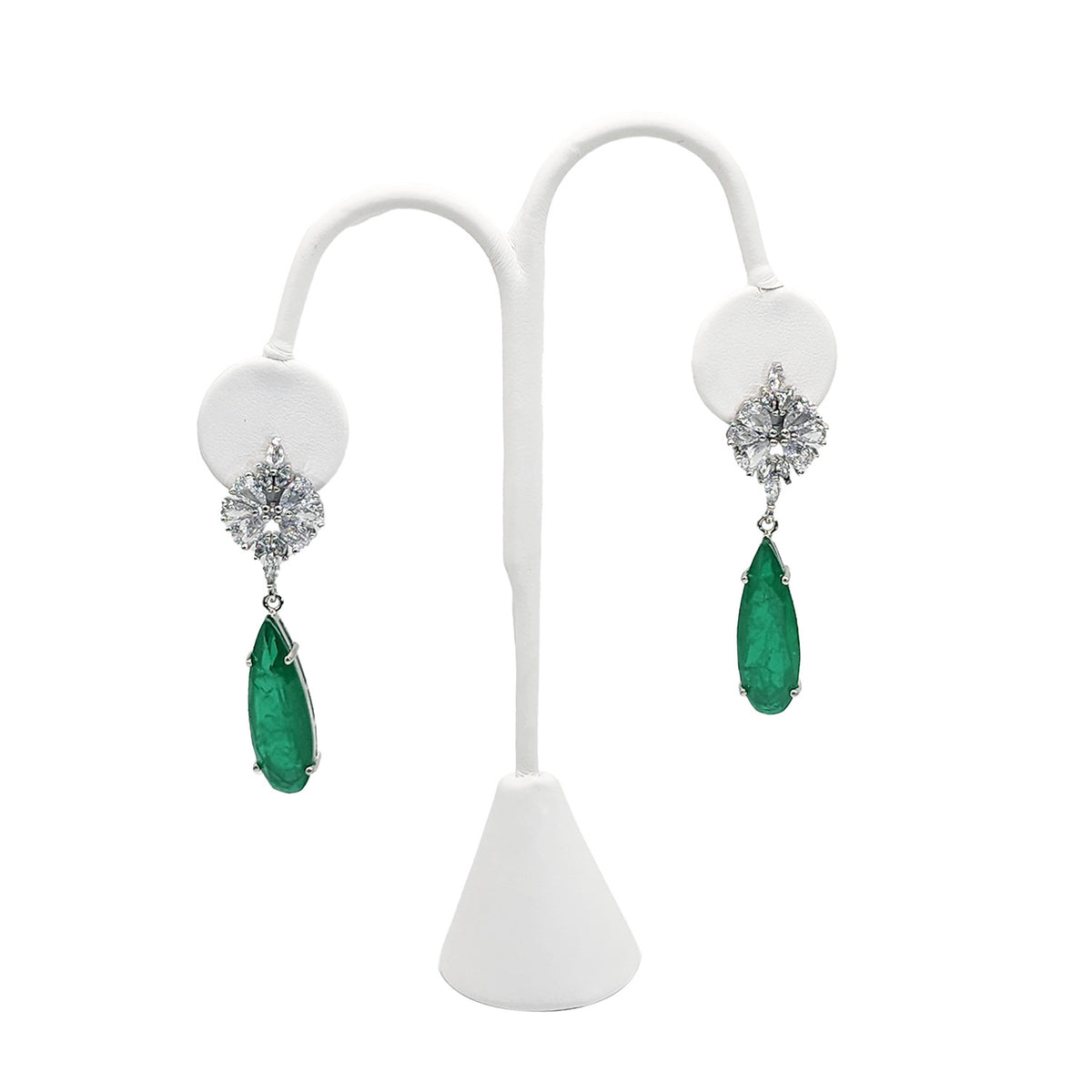 #241-1L (W) Medium Earring Display Tree Stand, White leatherette
