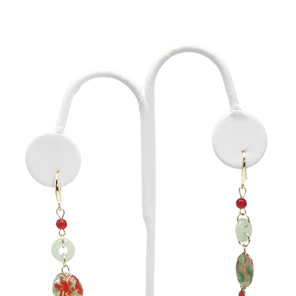 #241-1L (W) Medium Earring Display Tree Stand, White leatherette