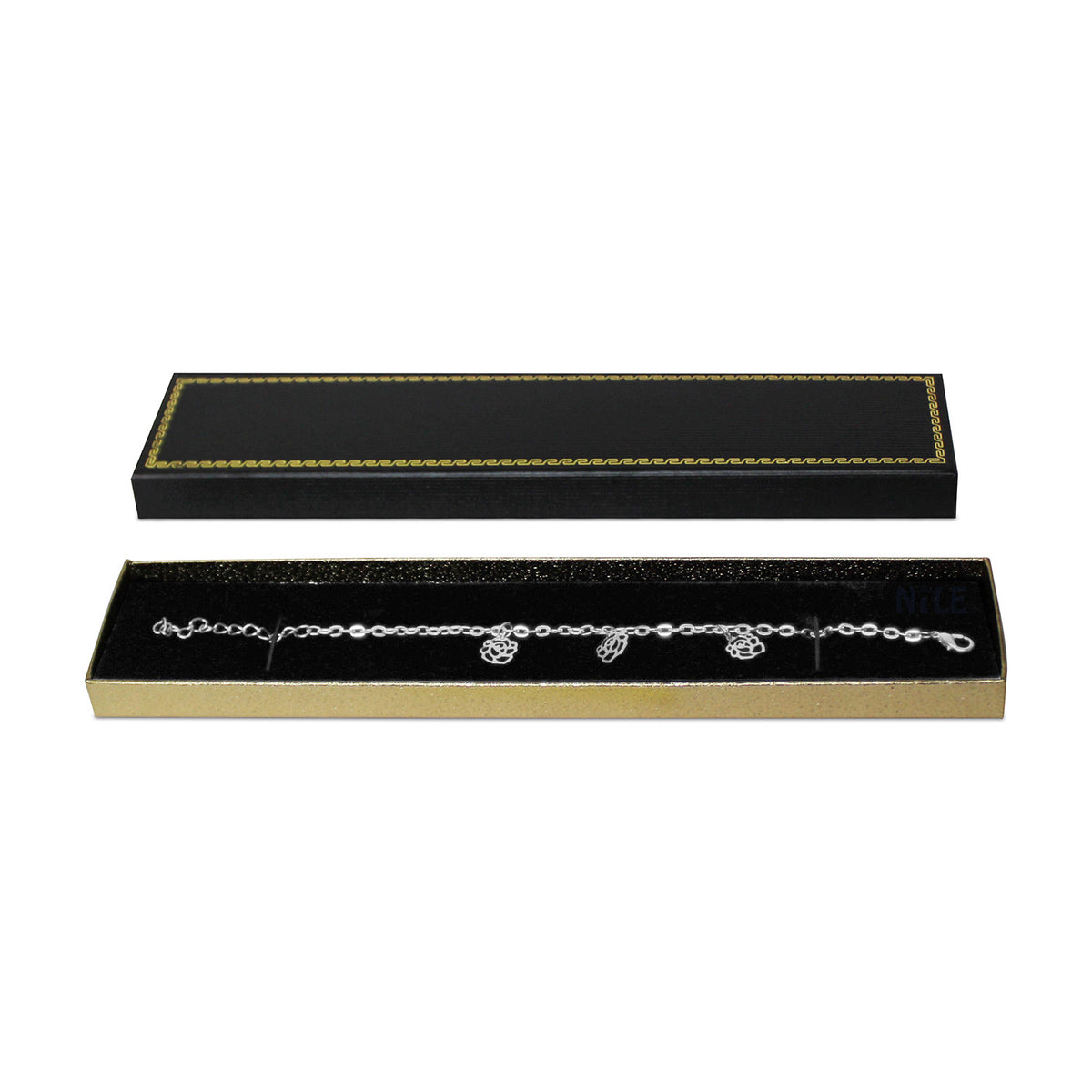 #29-921 Black Paper Wrapped Long Bracelet Box