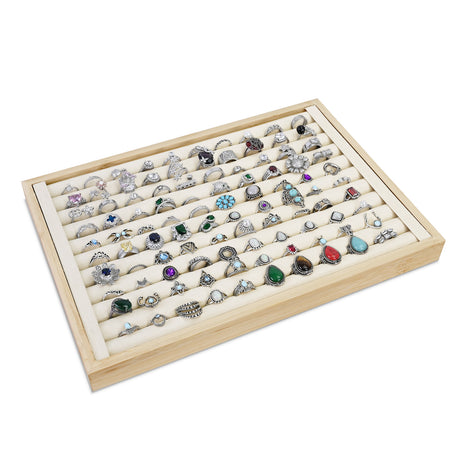 #BW222-1   Bamboo Ring Tray Jewelry Display