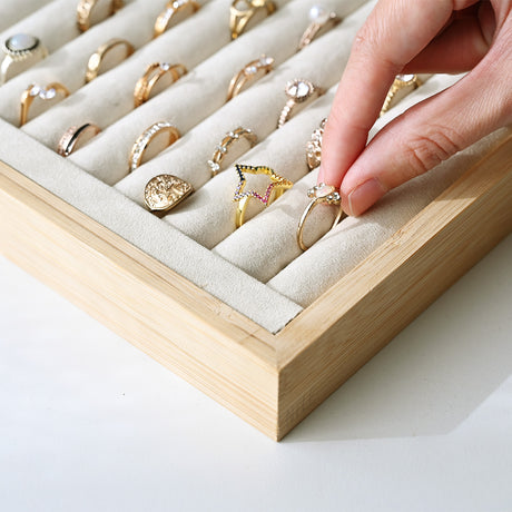 #BW222-1   Bamboo Ring Tray Jewelry Display