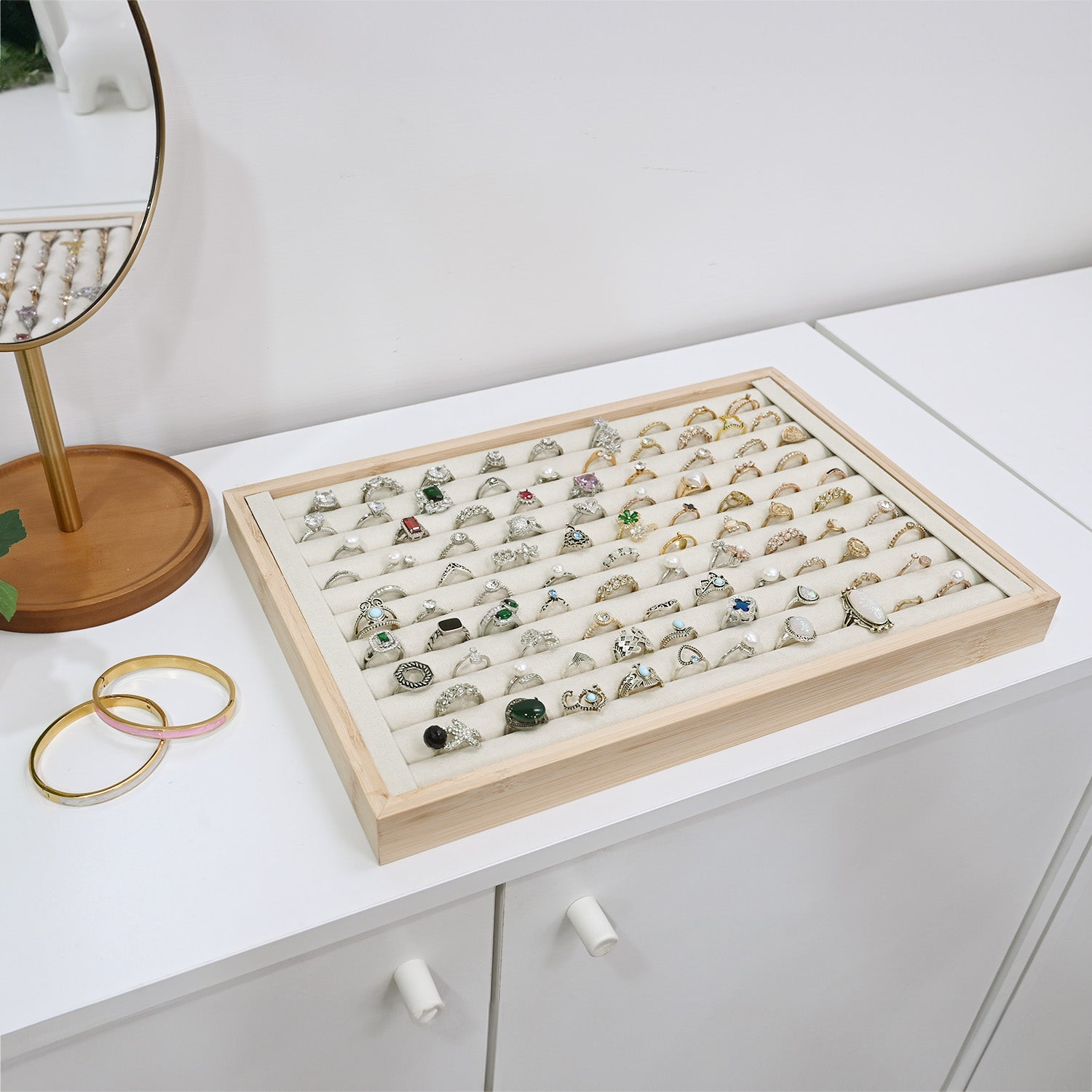 #BW222-1   Bamboo Ring Tray Jewelry Display