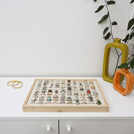 #BW92-100   Bamboo Ring Display Jewelry Tray