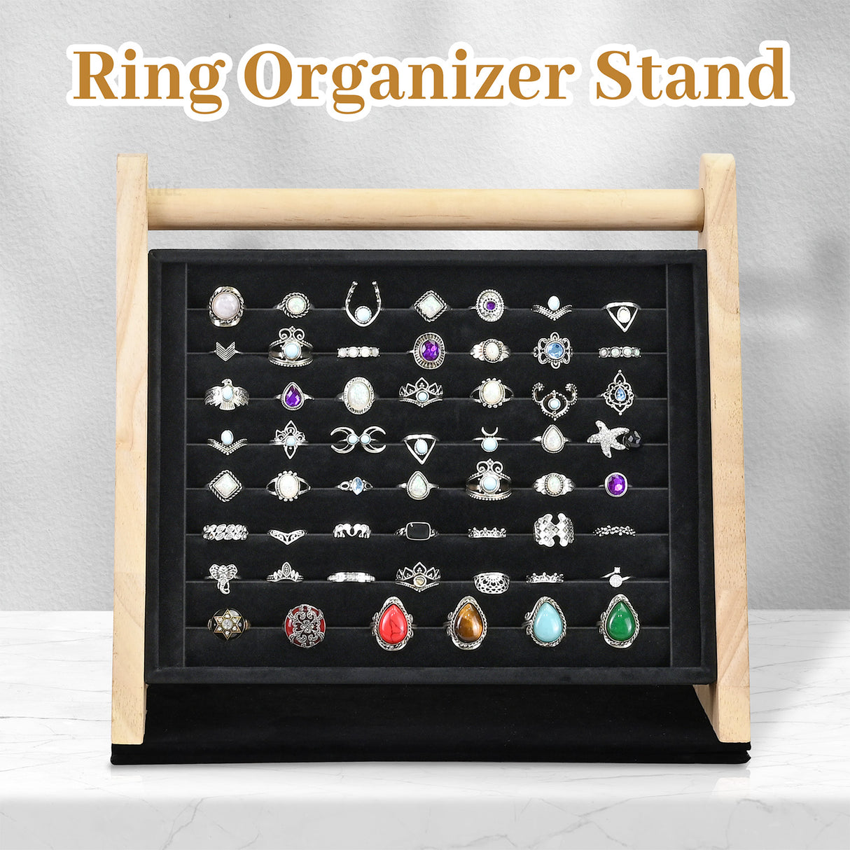 #BWTR222-1  Velvet-Decorated Jewelry Ring Display Rack – Perfect for Protecting and Displaying Jewelry