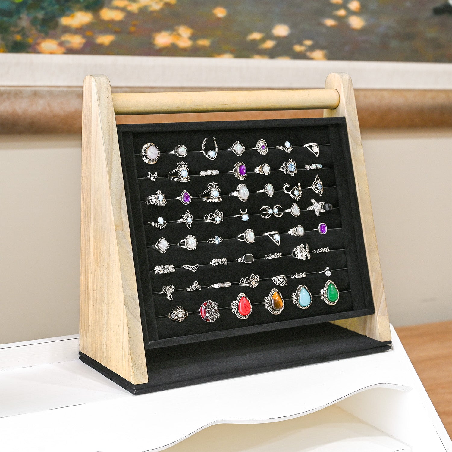 #BWTR222-1  Velvet-Decorated Jewelry Ring Display Rack – Perfect for Protecting and Displaying Jewelry