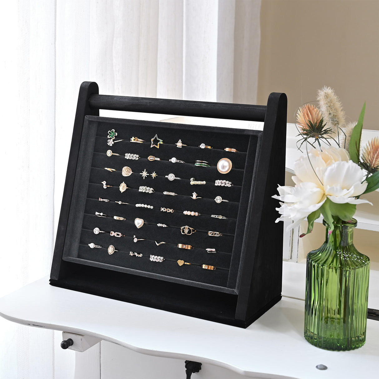 #BWTR222-1  Velvet-Decorated Jewelry Ring Display Rack – Perfect for Protecting and Displaying Jewelry