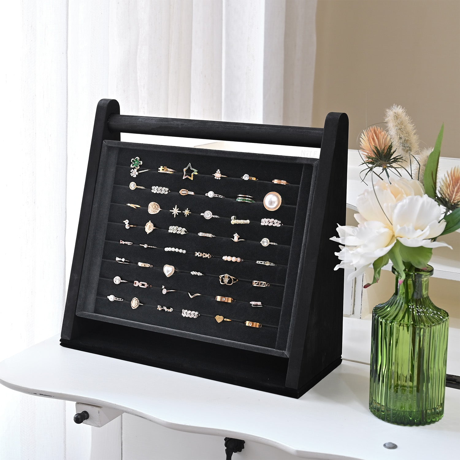 #BWTR222-1  Velvet-Decorated Jewelry Ring Display Rack – Perfect for Protecting and Displaying Jewelry
