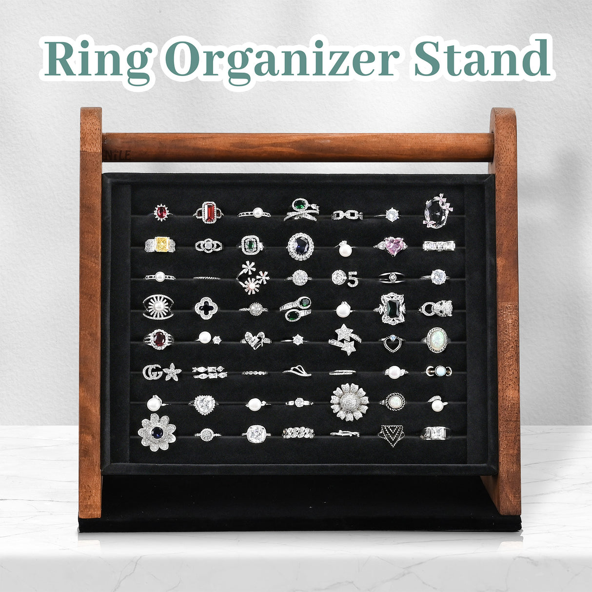 #BWTR222-1  Velvet-Decorated Jewelry Ring Display Rack – Perfect for Protecting and Displaying Jewelry