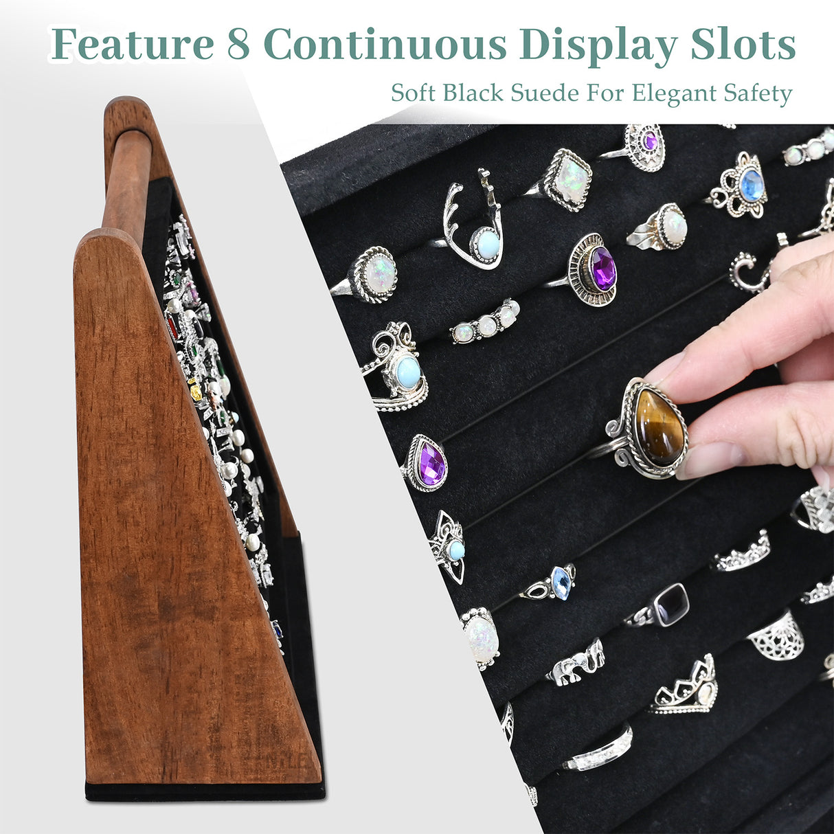 #BWTR222-1 Velvet-Decorated Jewelry Ring Display Rack – Perfect for Protecting and Displaying Jewelry