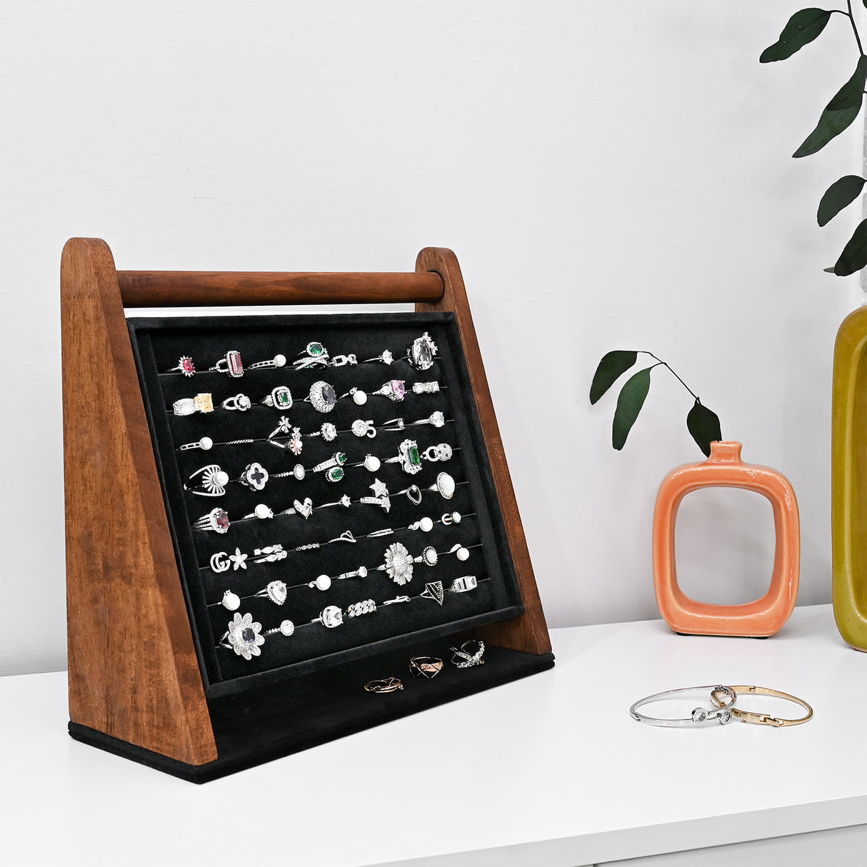 #BWTR222-1 Velvet-Decorated Jewelry Ring Display Rack – Perfect for Protecting and Displaying Jewelry