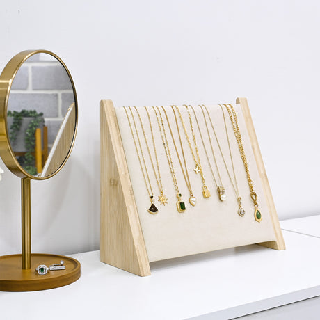 #BWTR68-H   Bamboo Jewelry Necklace Display Stand for Necklaces