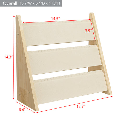 #BWTR92-E3  3-Tier Necklace Holder Stand With Velvet, Jewelry Necklace