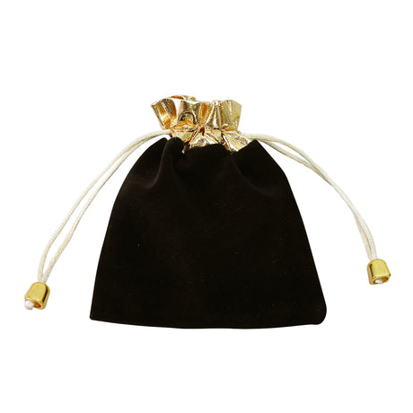 #BX1213G 12pcs Velet Drawstring Pouches, Golden Border Jewelry Storage Bag