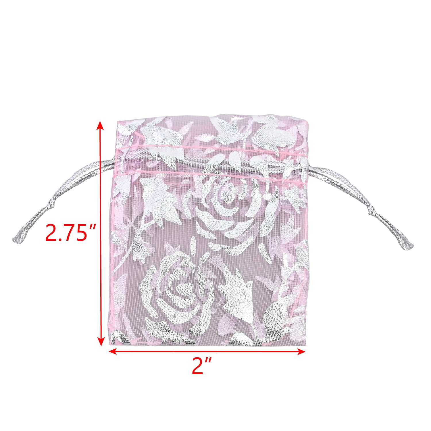 #BX2291  Stars Rose Leave Drawstring Organza Bags Jewelry Pouches
