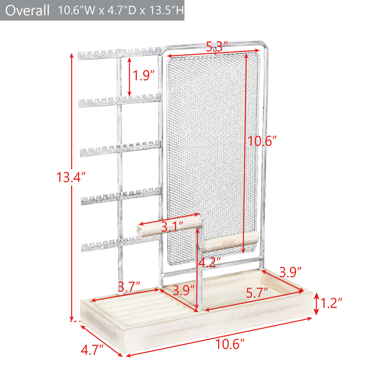 #DJP4231ATWH  Jewelry Organizer Display