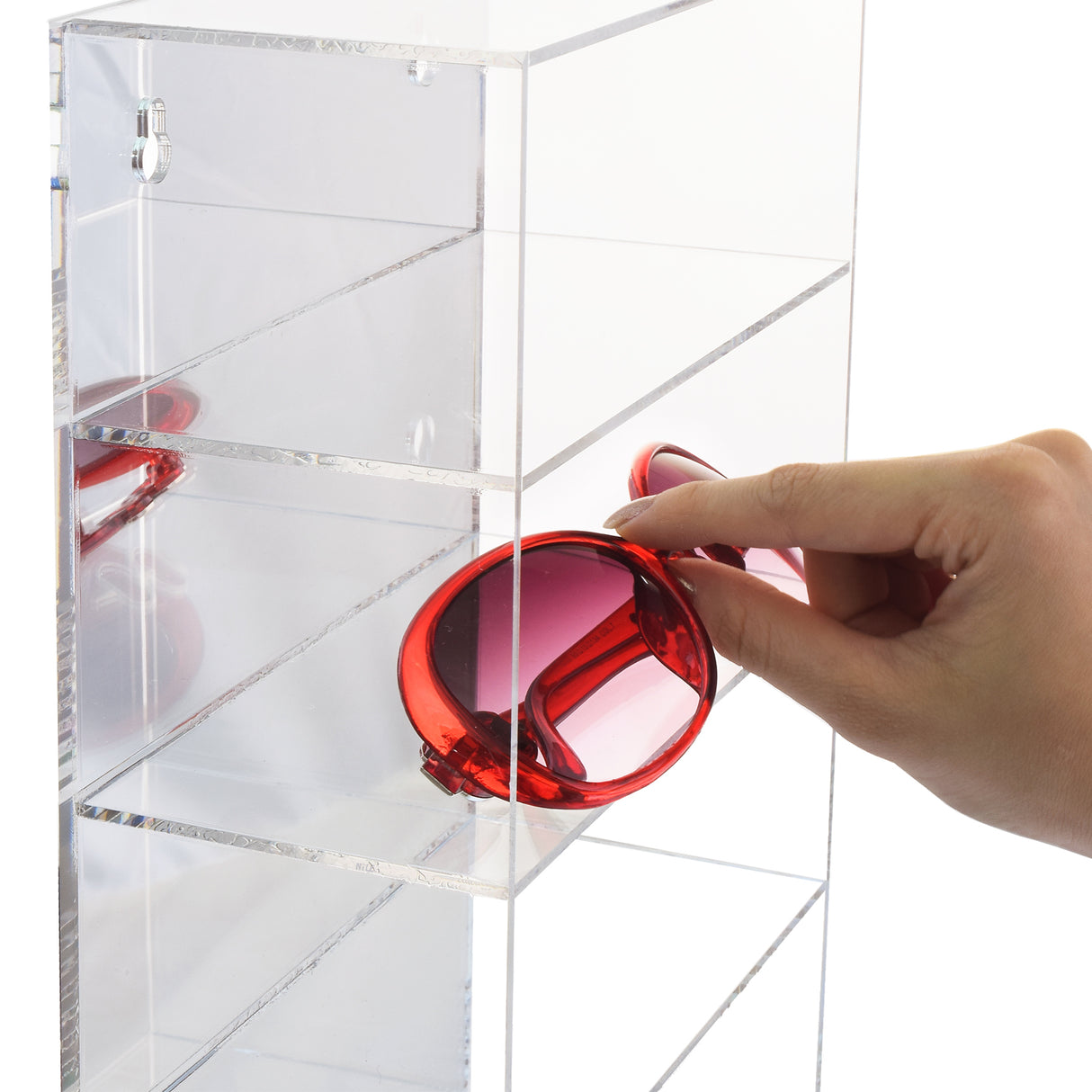 #DP320 Mirrored Back Acrylic Display Case, 5-Level Collection Display Case