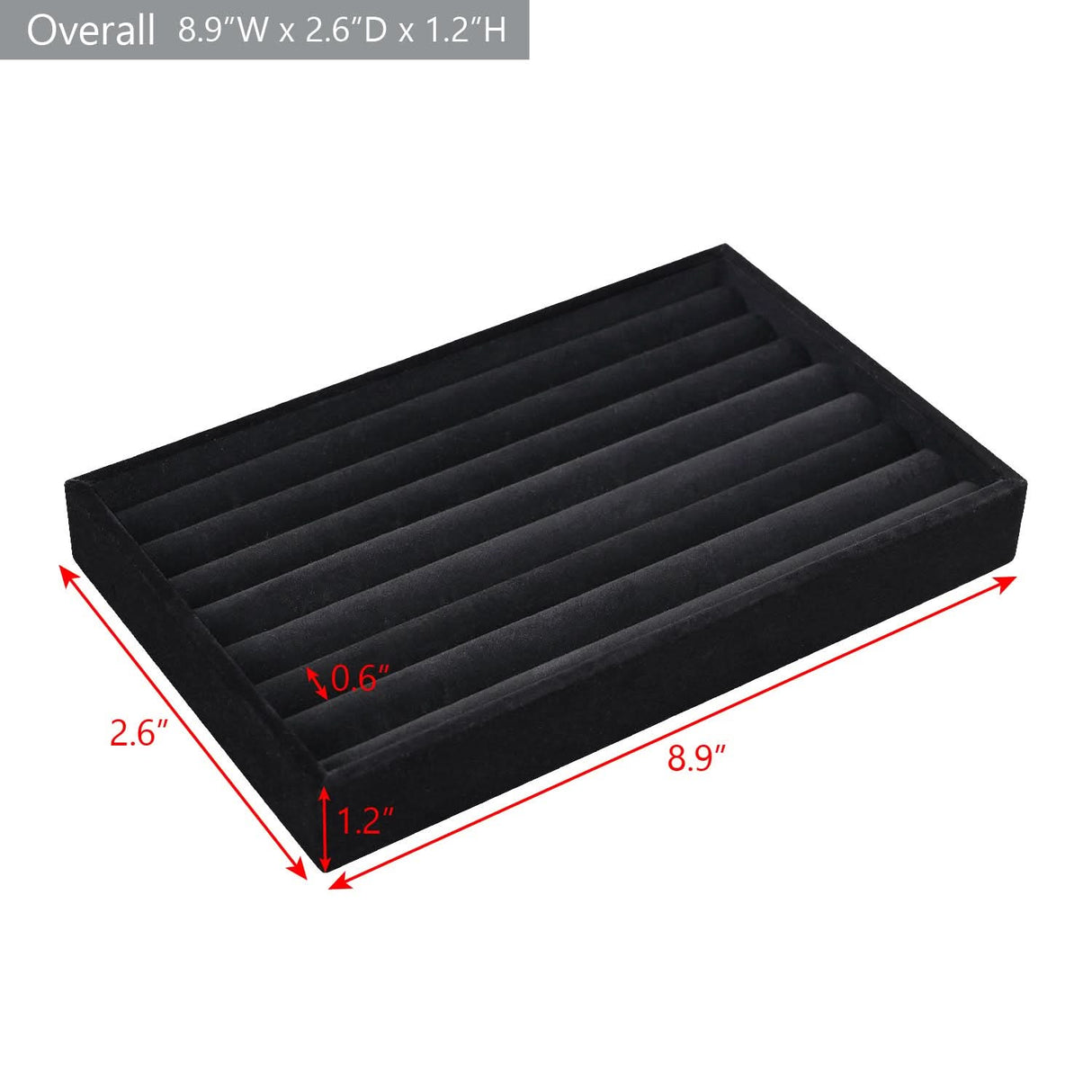 #DPR881BK Black Velvet Ring Tray Display