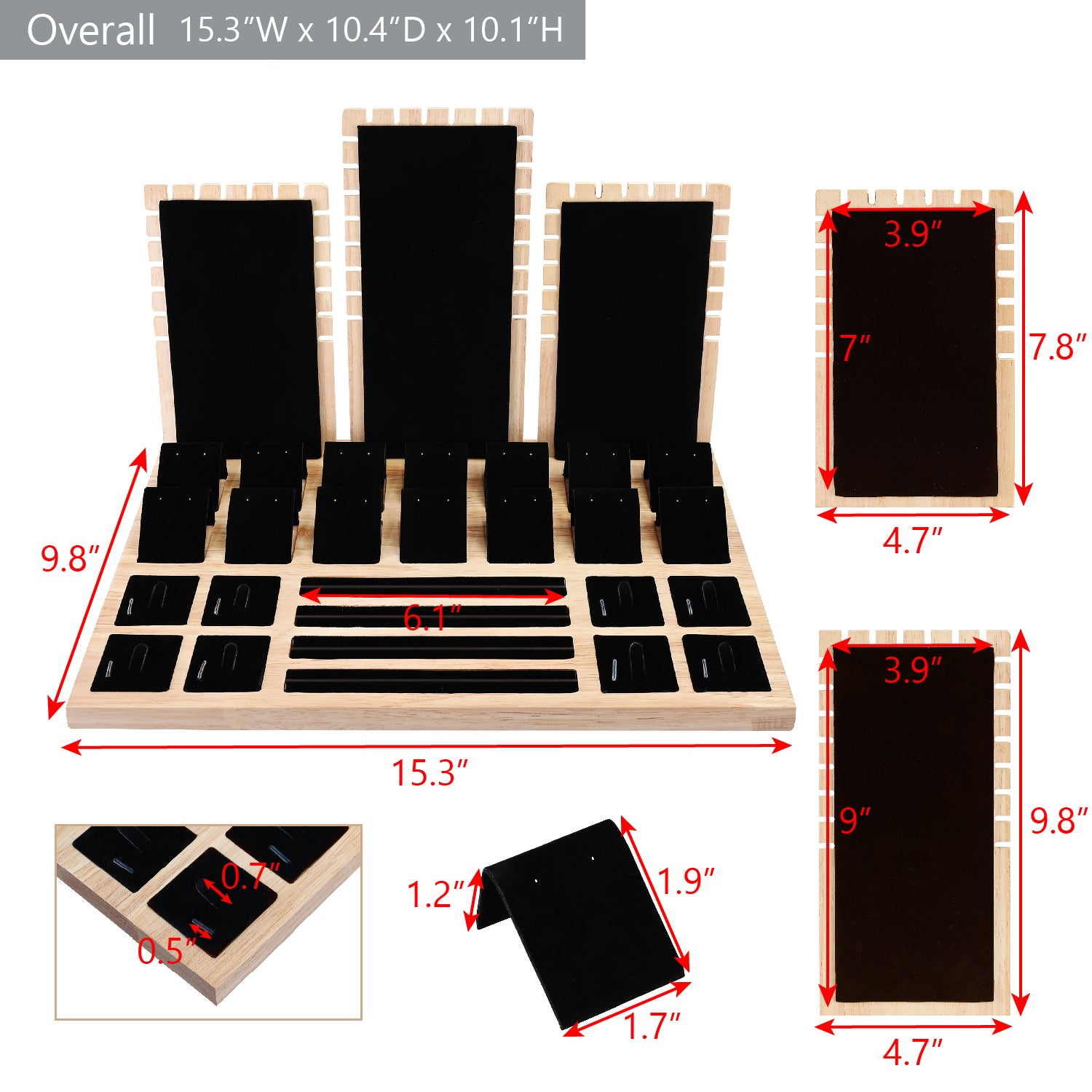 #DPS6700BK  Wood Jewelry Display Set