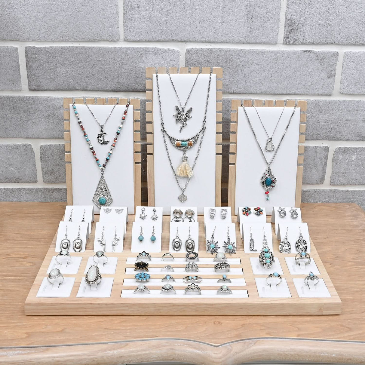 #DPS6700  Wood Jewelry Display Set