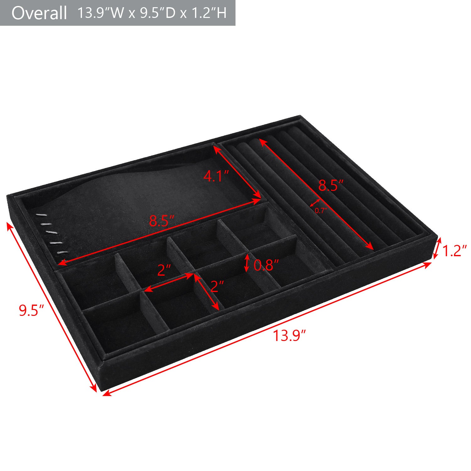 #DPS977BK  Black Velvet  Jewelry Tray
