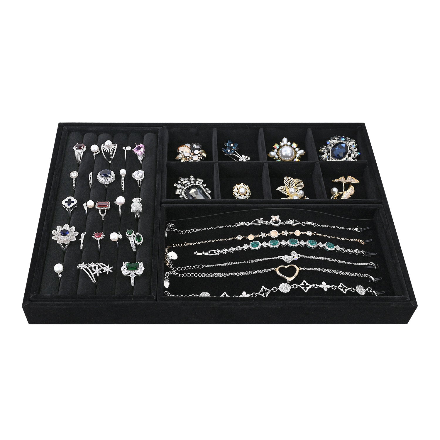 #DPS977BK  Black Velvet  Jewelry Tray
