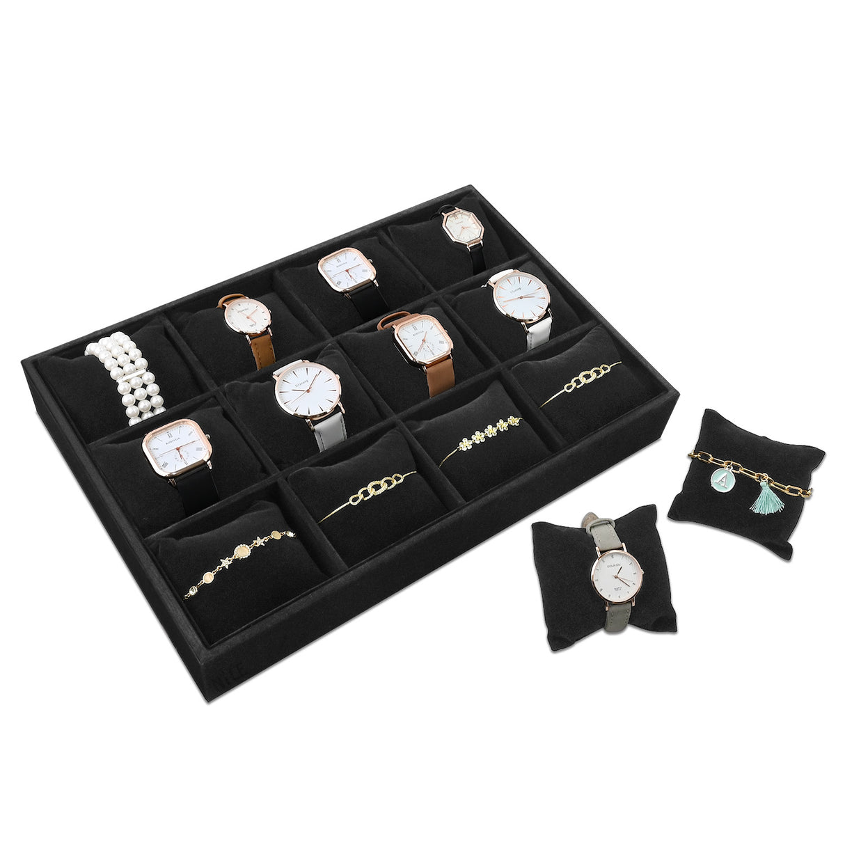 #DPW4512BK Watch Storage Box, Watch Display Tray, Bangle Display Tray