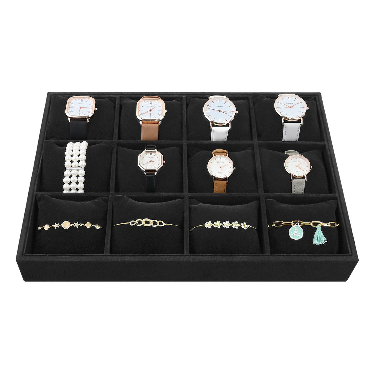 #DPW4512BK Watch Storage Box, Watch Display Tray, Bangle Display Tray