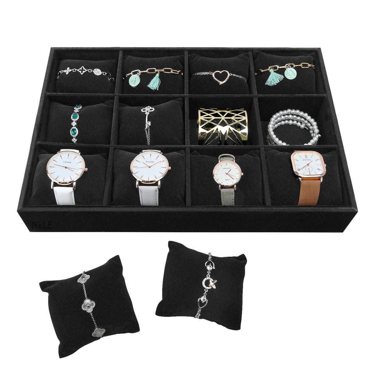 #DPW4512BK Watch Storage Box, Watch Display Tray, Bangle Display Tray