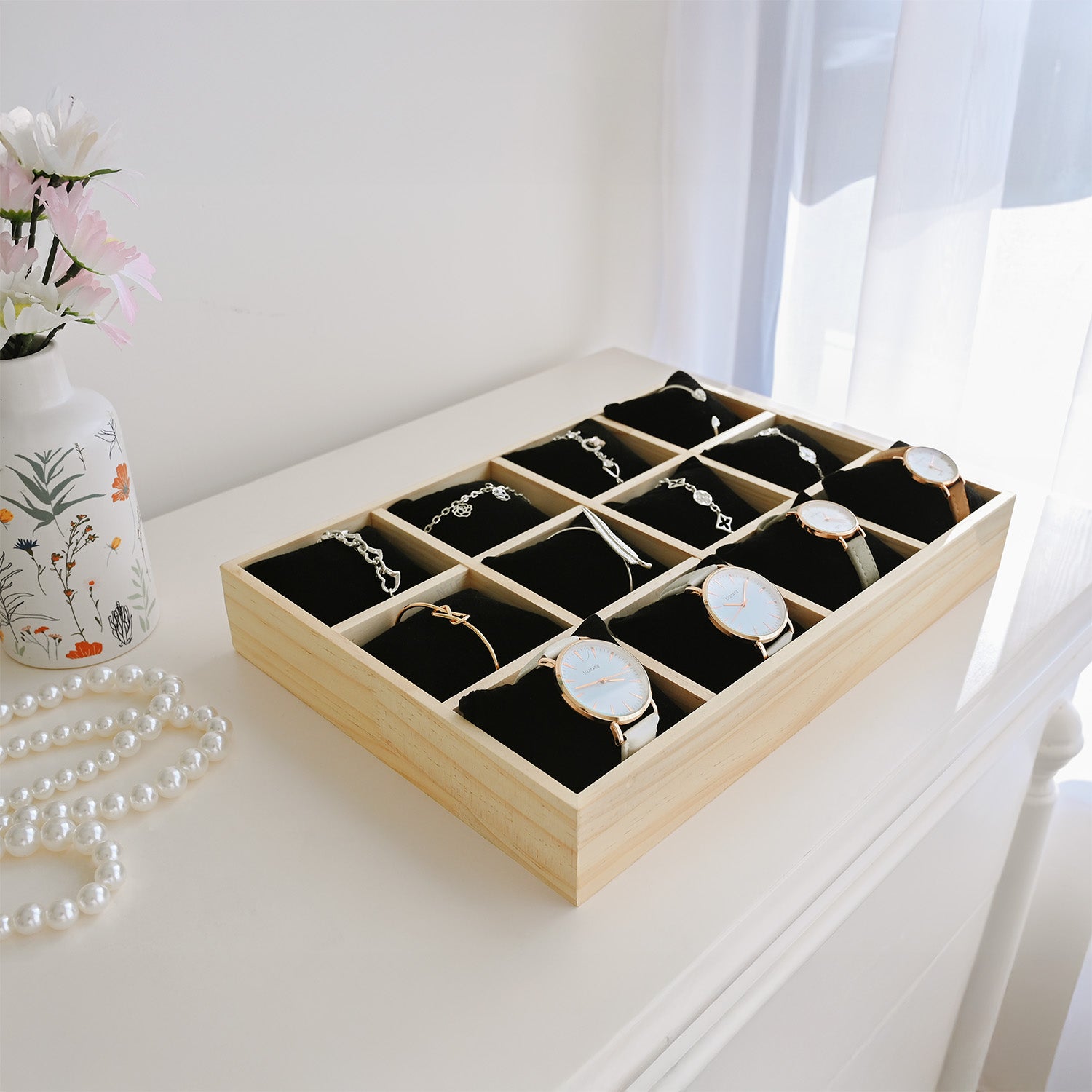 #DPW4512BK  Watch Storage Box, Watch Display Tray, Bangle Display Tray