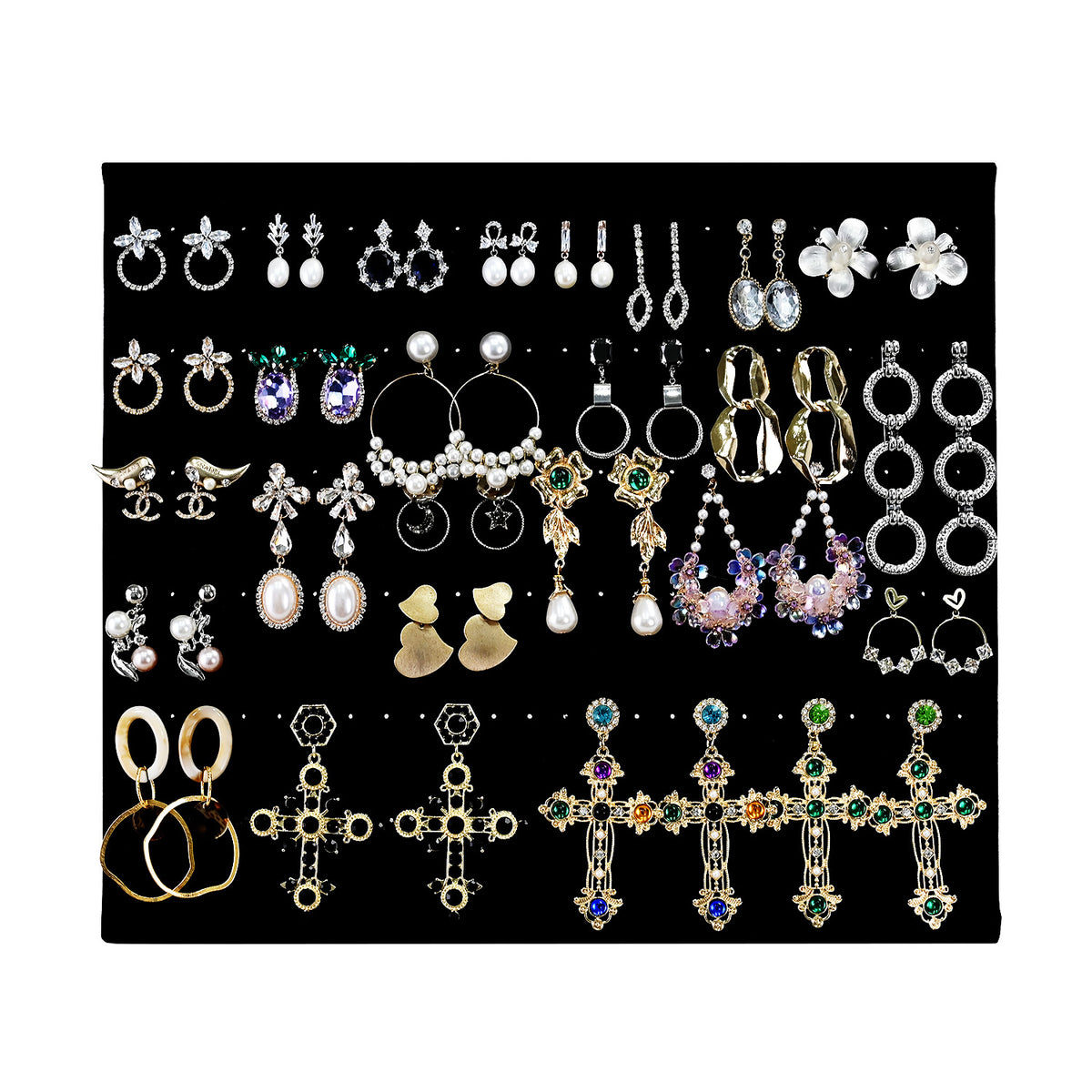 #DTP6120BKx2 Jewelry Earring Display Pad with Easel