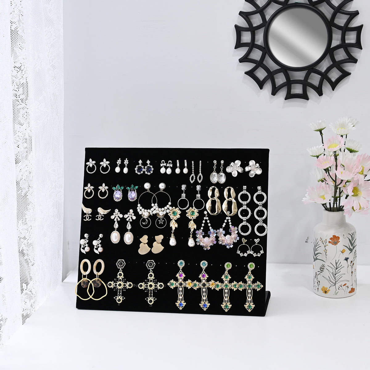 #DTP6120BKx2 2 pcs Jewelry Earring Display Pad with Easel
