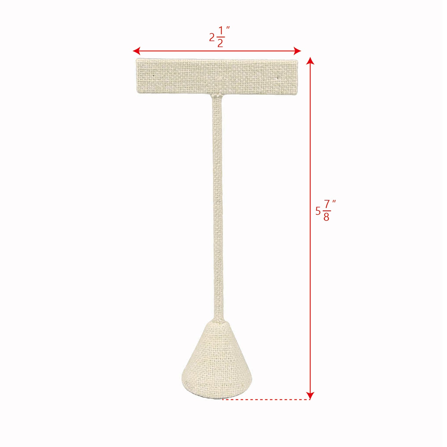 #ED-2402N-LE Medium Metal  T Shape Earring Stand Burlap Linen