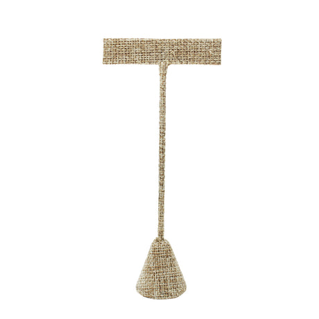 Medium "T" Shape Earring Stand Burlap Linen-Nile Corp