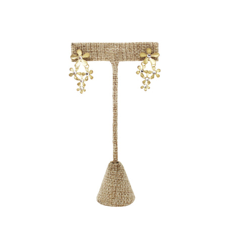 Small "T" Shape Earring Stand Burlap Linen -Nile Corp