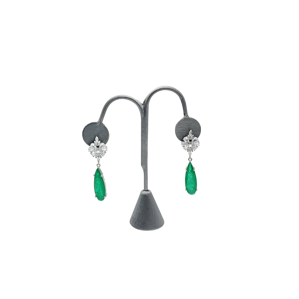 #ED-2412R-SG Steel Grey Leatherette Earring Display Tree