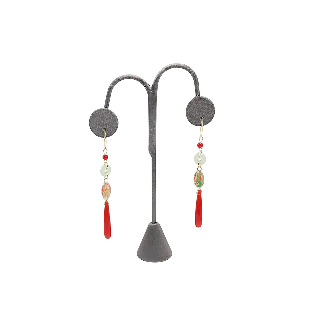 #ED-2413R-SG Steel Grey Leatherette Earring Display Tree