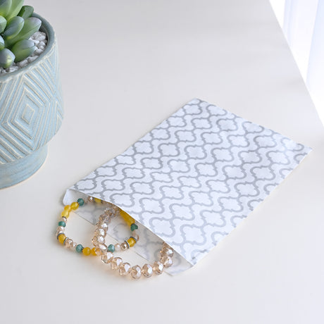 Silver Printed Paper Gift Bags