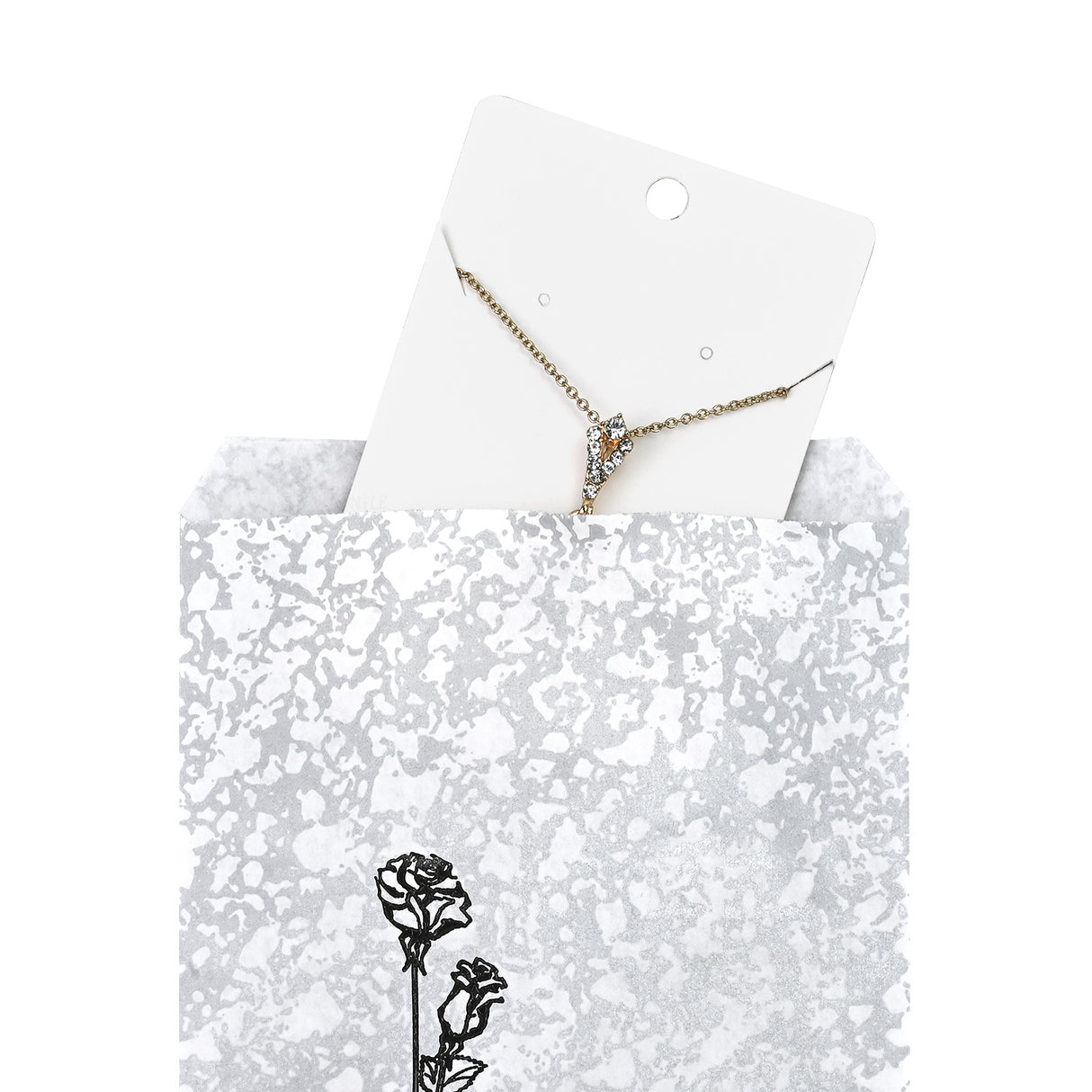 #EN127 Silver Tone Printed Paper Gift Bags-Nile Corp