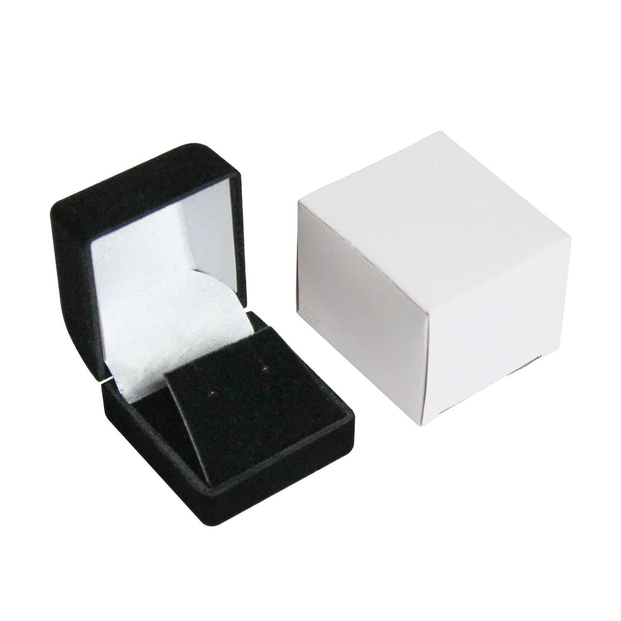 #FQ2E Small Square Flocked Flocked Soft Earring Square Box
