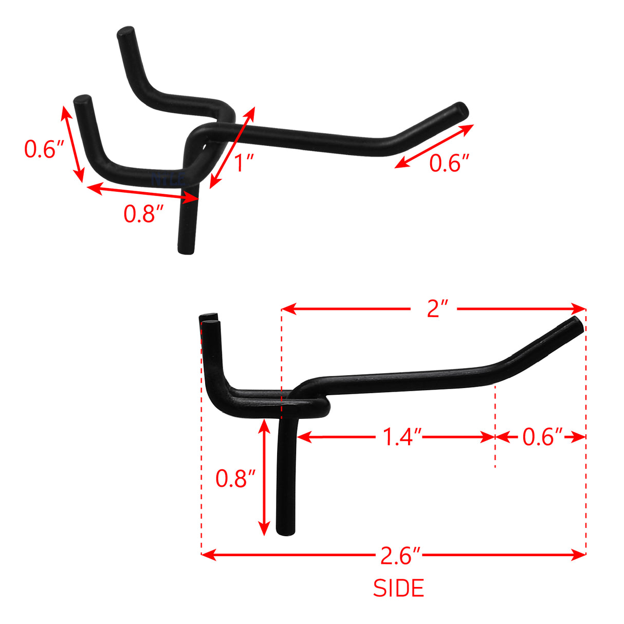 #HOOK-247 24 Pcs Small Metal Black Pegboard Hooks Hanger 2.6 Inch for Hanging Jewelry, Scarf, hat, Key, and mask