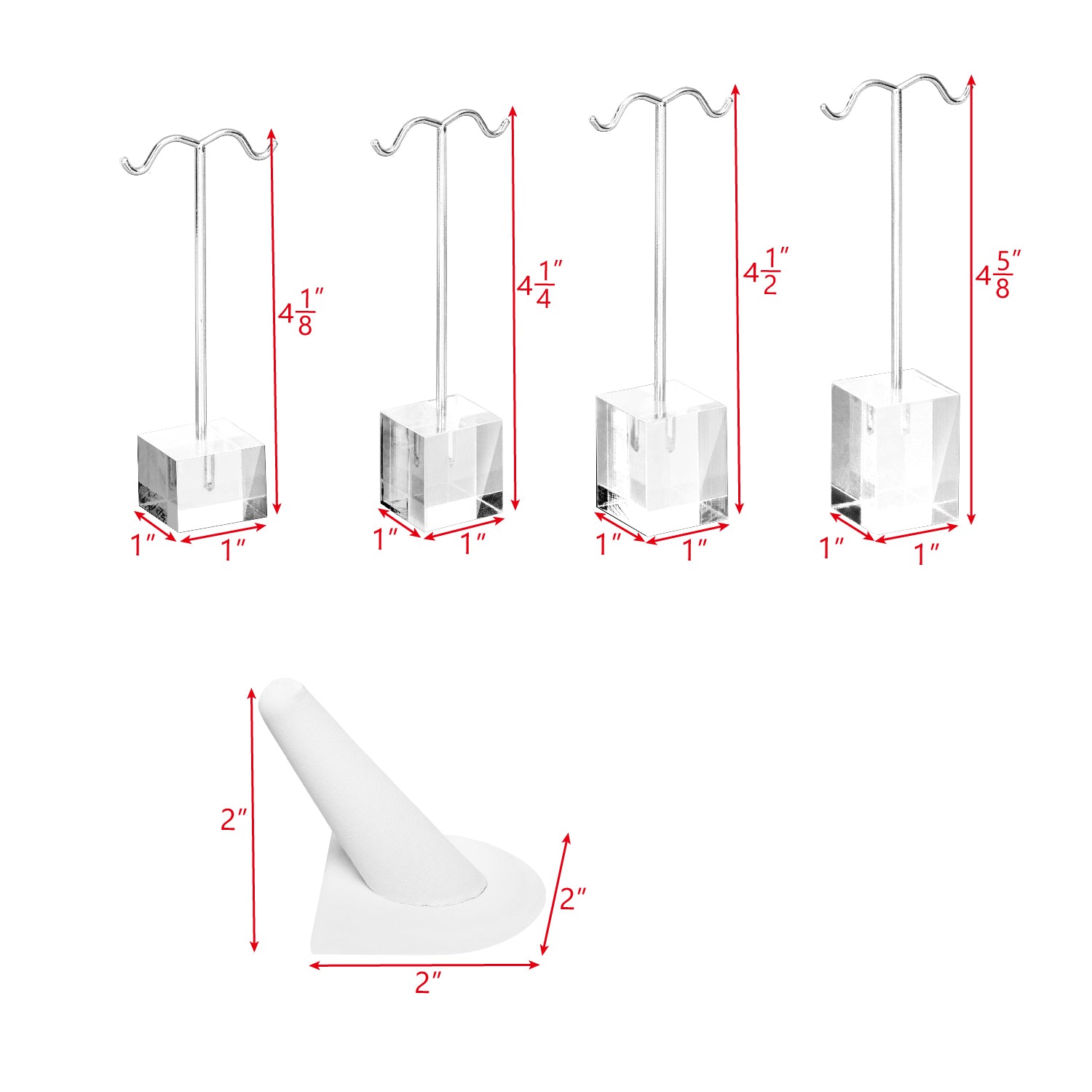 10 Pcs Jewelry Display Set, Necklace Display Bust, Bracelet Stand Earring Organizer Ring Holder