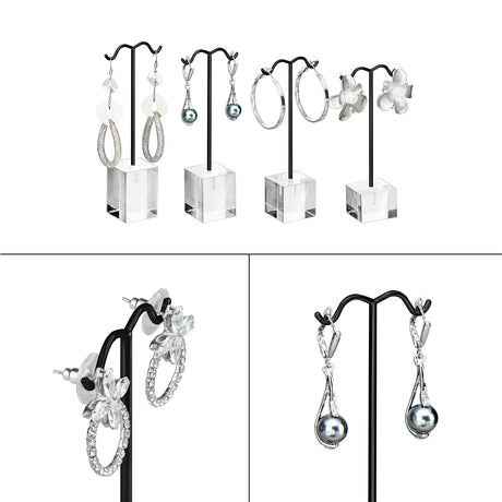 #JWY1306-LBK 10 Pcs Jewelry Display Set, Premium Black Faux Leather